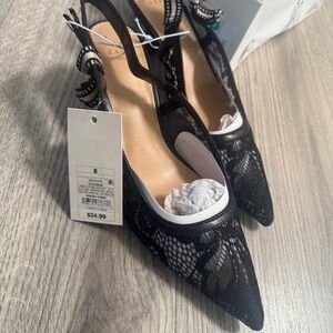 a new day Black Lace Heels